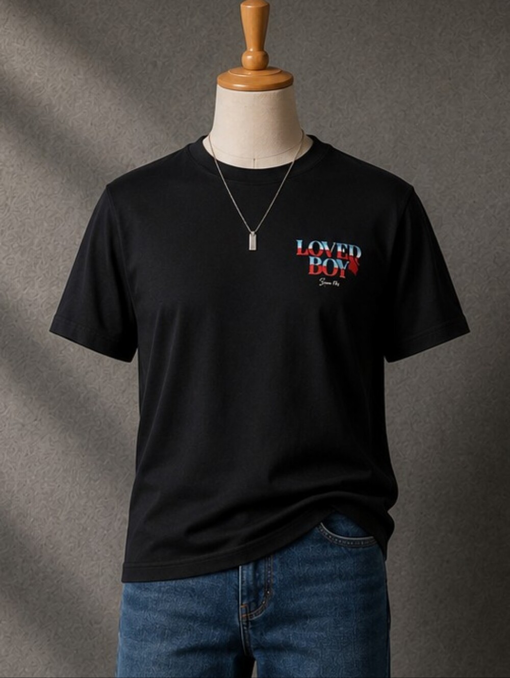 PacSun Lover Boy Graphic T-Shirt Mens Medium Black Rose Back Print Streetwear Te